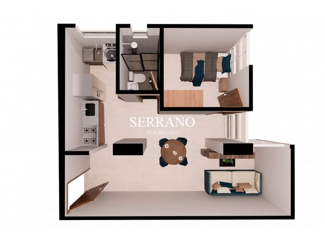 Apartamento de 1 alcoba en venta en Hoyo Grande, Piedecuesta, 35 m² · foto 2 de 6
