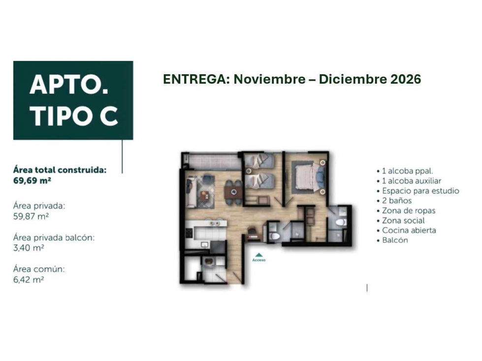 Apartamento en venta en La Felicidad, Bogotá · foto 10 de 13