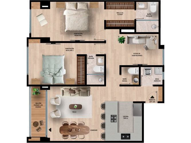 Apartamento en venta en El Contador, Bogotá · foto 6 de 7