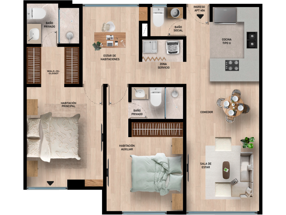 Apartamento en venta en El Contador, Bogotá · foto 5 de 5