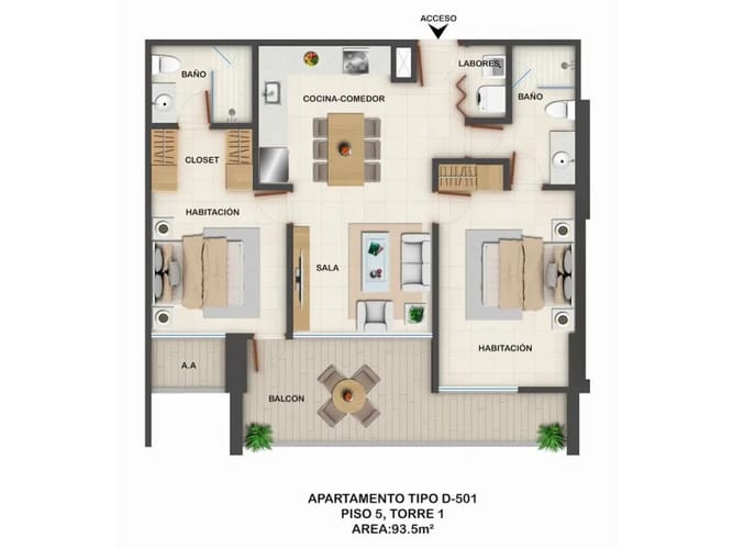 Apartamento de 2 alcobas en venta en Lago Del Dulzina, Santa Marta, 91 m² · foto 21 de 24