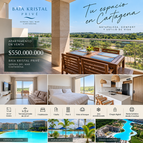 Apartamento de 1 alcoba en venta en Serena Del Mar, Cartagena, 64 m² · foto 11 de 11