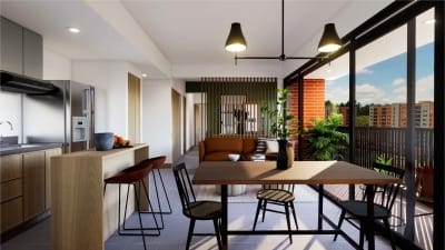 Apartamento de 2 alcobas en venta en El Porvenir, Rionegro, 62 m² · foto 3 de 5