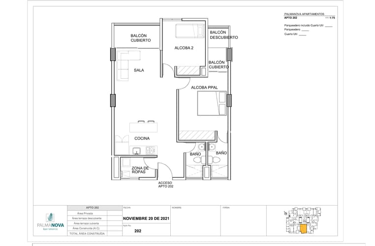 Apartamento de 2 alcobas en venta en La Ceja, 70 m² · foto 9 de 19