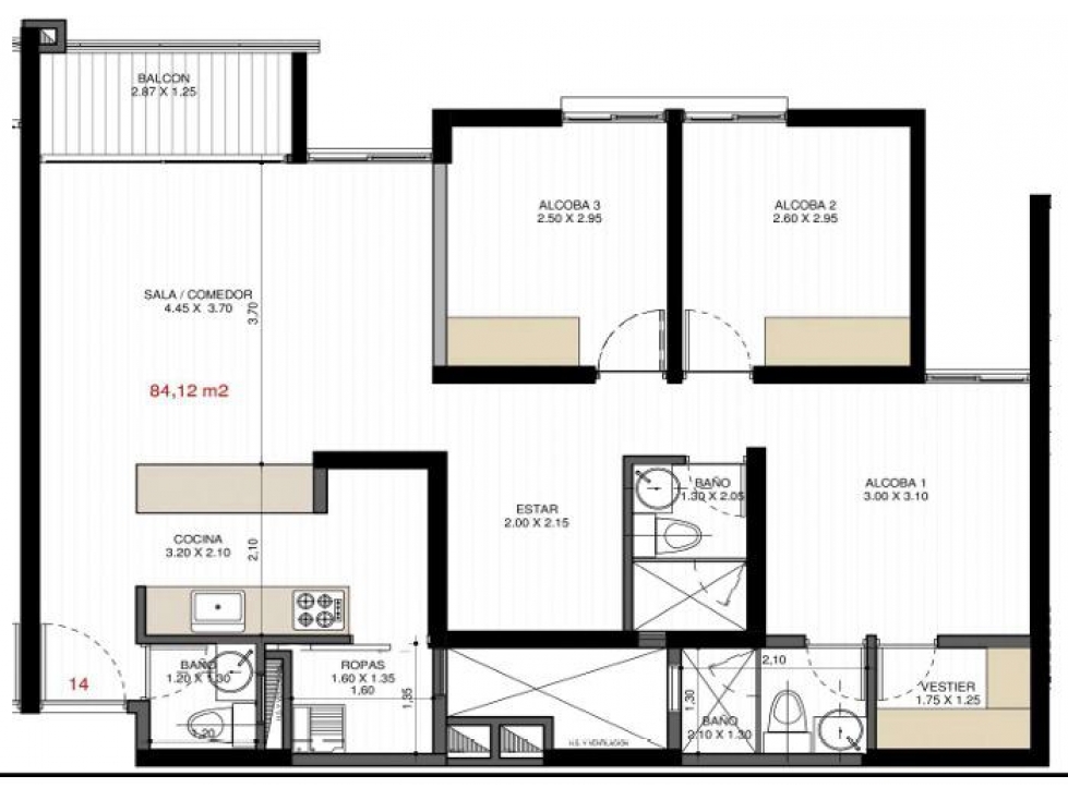 Apartamento en venta en Ub Cortijo De San Jose, Medellín · foto 11 de 12