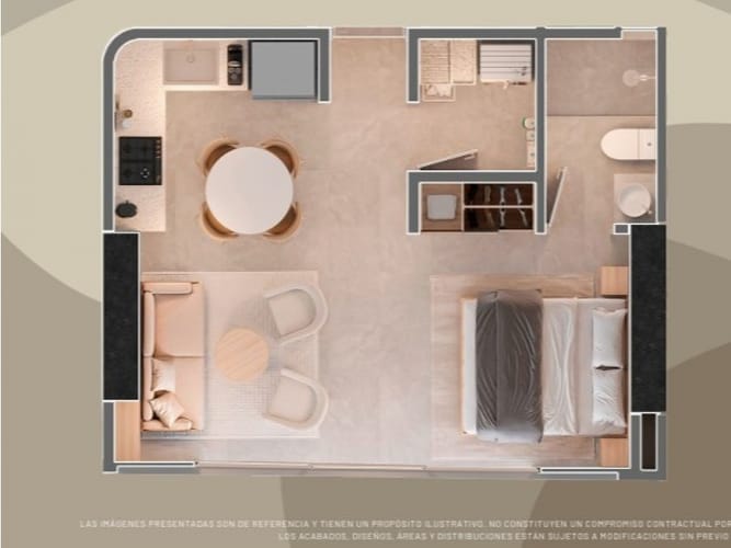 Apartaestudio en venta en Monteazul, Sabaneta, 35 m² · foto 3 de 5