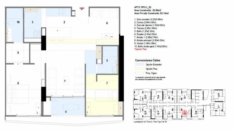 Apartamento de 2 alcobas en venta en Santa Monica, Cali, 92 m² · foto 10 de 10