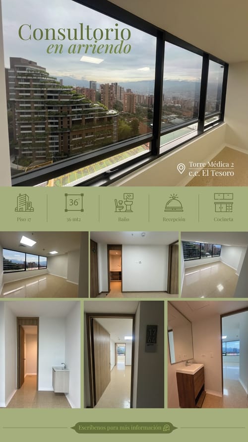 Consultorio en arriendo en El Tesoro, Medellín, 35 m² · foto 4 de 9