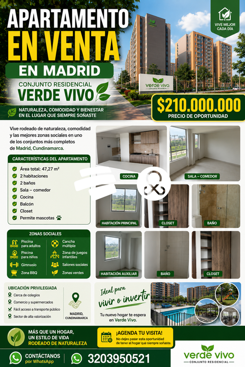 Apartamento de 2 alcobas en venta en La Estancia, Madrid, 47 m² · foto 12 de 12