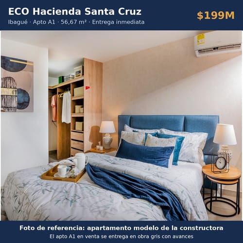 Apartamento de 2 alcobas en venta en Hacienda Santa Cruz, Ibagué, 56 m² · foto 5 de 19