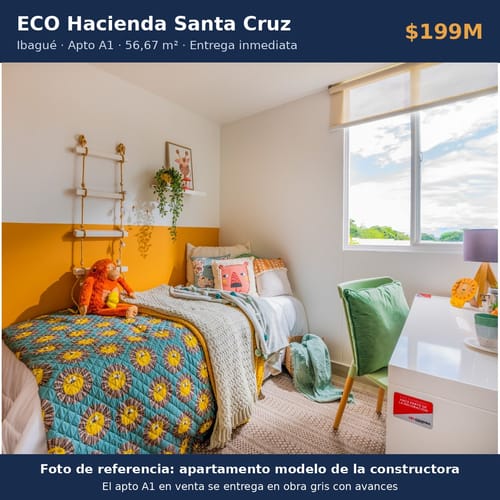 Apartamento de 2 alcobas en venta en Hacienda Santa Cruz, Ibagué, 56 m² · foto 6 de 19