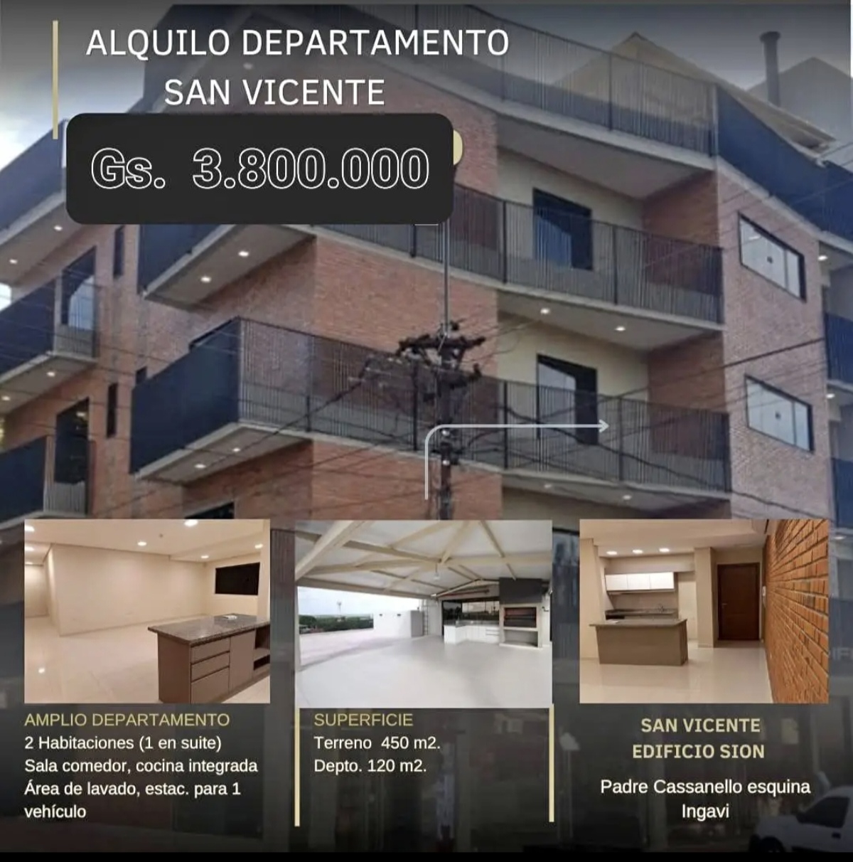 Departamento en alquiler en San Vicente