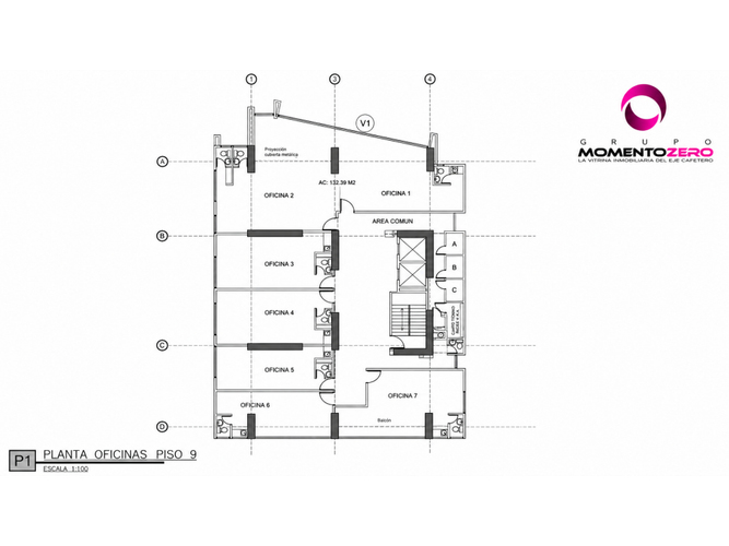 Oficina en arriendo en Los Alpes, Pereira, 82 m² · foto 2 de 5