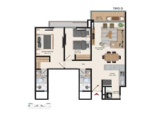 Apartamento de 2 alcobas en venta en Los Parques - Barranquilla, Barranquilla, 76 m² · foto 15 de 18