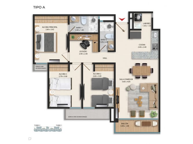 Apartamento de 3 alcobas en venta en Los Parques - Barranquilla, Barranquilla, 89 m² · foto 18 de 18