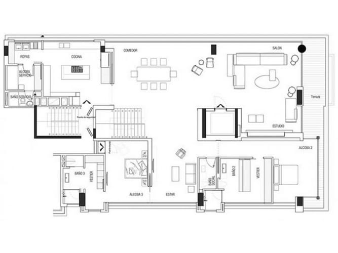Apartamento de 3 alcobas en venta en Los Rosales, Bogotá, 417 m² · foto 4 de 9