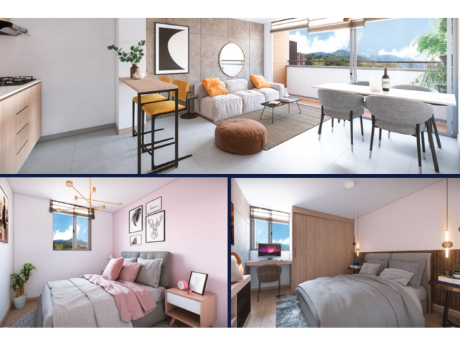 Apartamento de 2 alcobas en venta en Bello Horizonte, Bello, 55 m² · foto 2 de 10