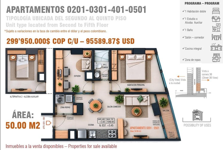 Apartamento en venta en Boston, Medellín · foto 4 de 7