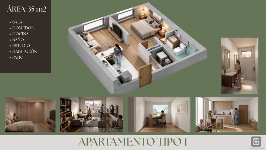 Apartaestudio en venta en Las Nieves, Tunja, 23 m² · foto 5 de 17