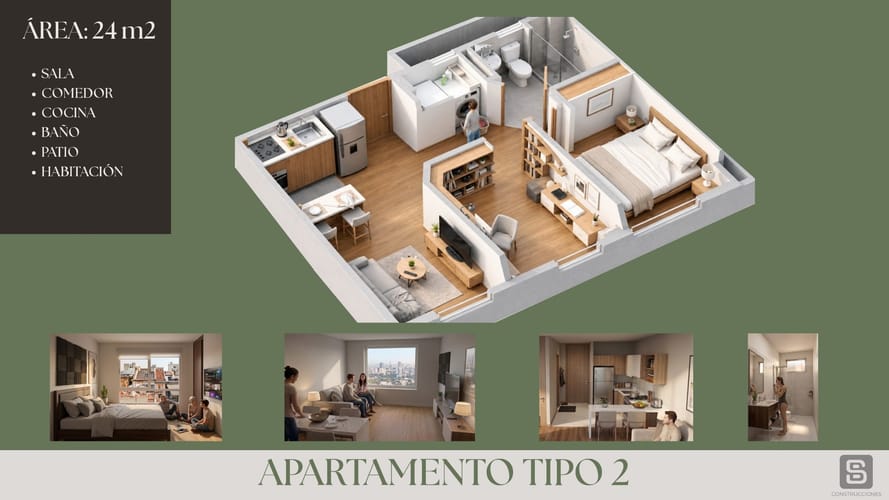 Apartaestudio en venta en Las Nieves, Tunja, 23 m² · foto 6 de 17