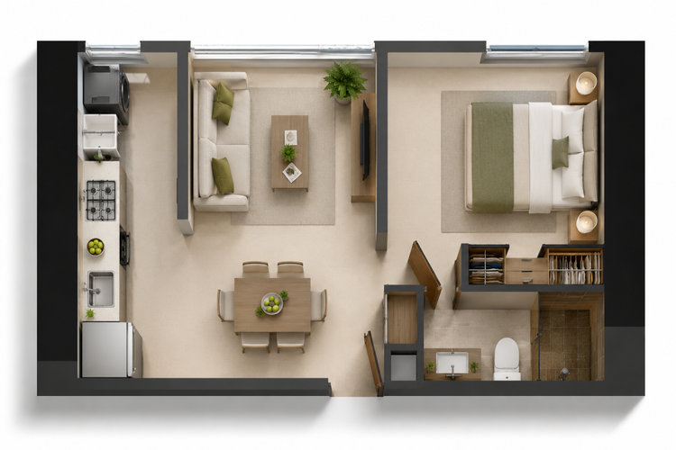 Apartamento de 1 alcoba en venta en Arkamonica, Ibagué, 37 m² · foto 11 de 11