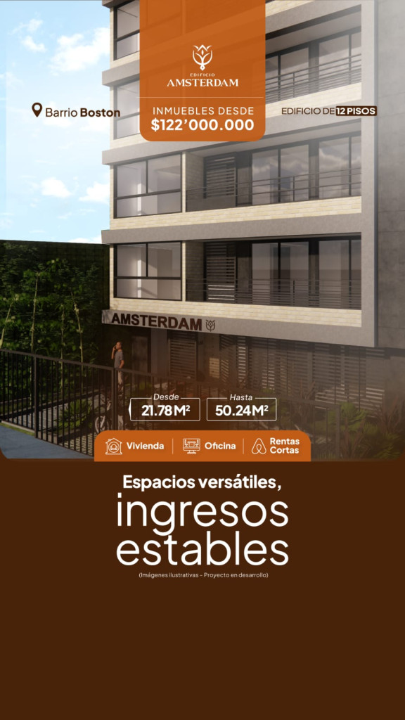 Apartamento en venta en Boston, Medellín · foto 3 de 7