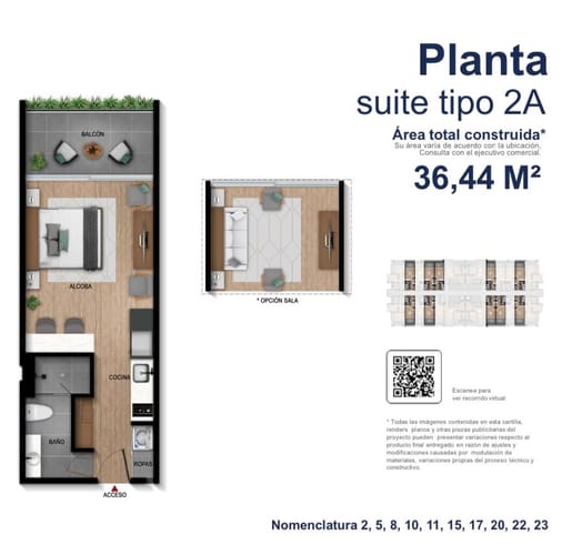 Apartamento de 1 alcoba en venta en Quirama, El Carmen de Viboral, 36 m² · foto 9 de 10