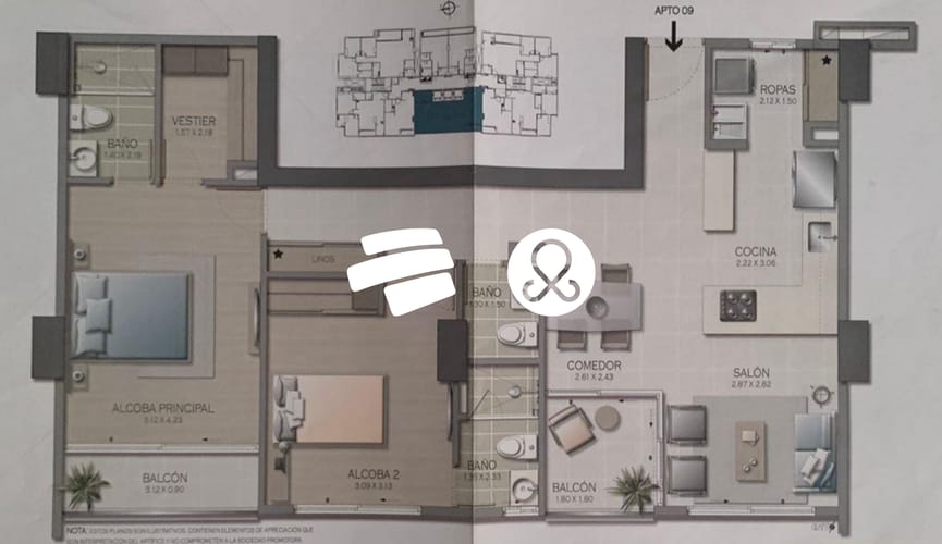 Apartamento de 2 alcobas en venta en El Poblado, Medellín, 87 m² · foto 19 de 19