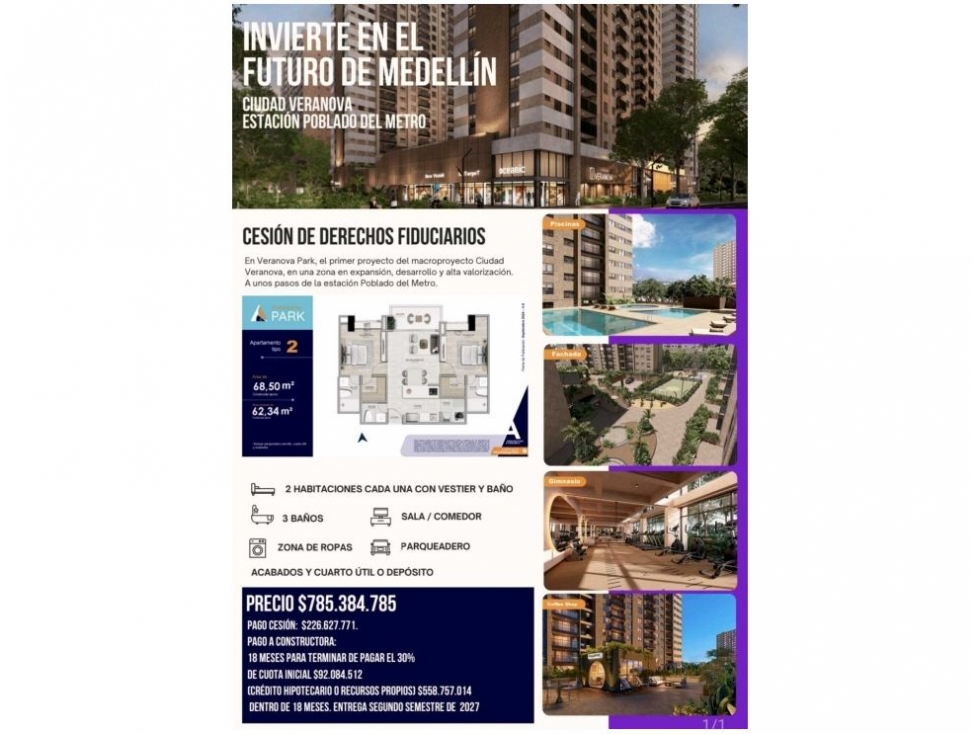Apartamento en venta en Las Palmas, Envigado · foto 2 de 3