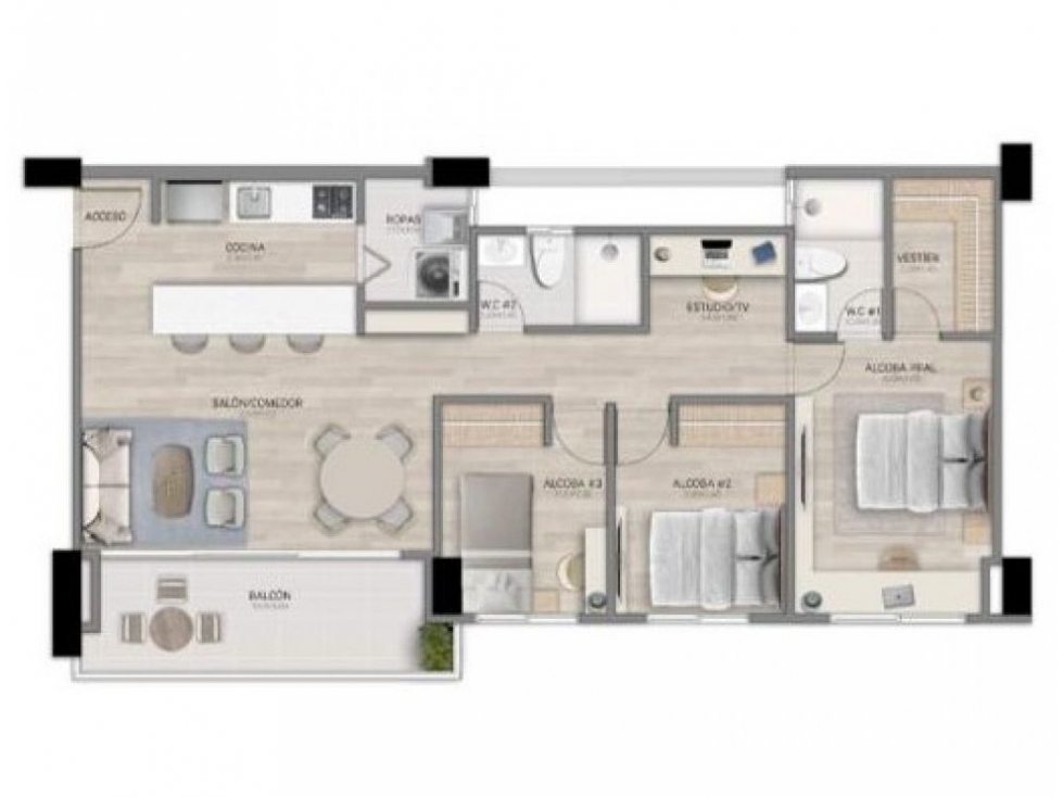 Apartamento en venta en Laureles, Medellín · foto 12 de 15