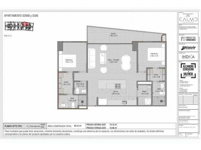 Apartamento de 2 alcobas en venta en Medellín, 95 m² · foto 1 de 1