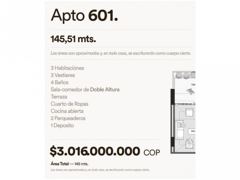 Apartamento en venta en El Poblado, Medellín · foto 3 de 8