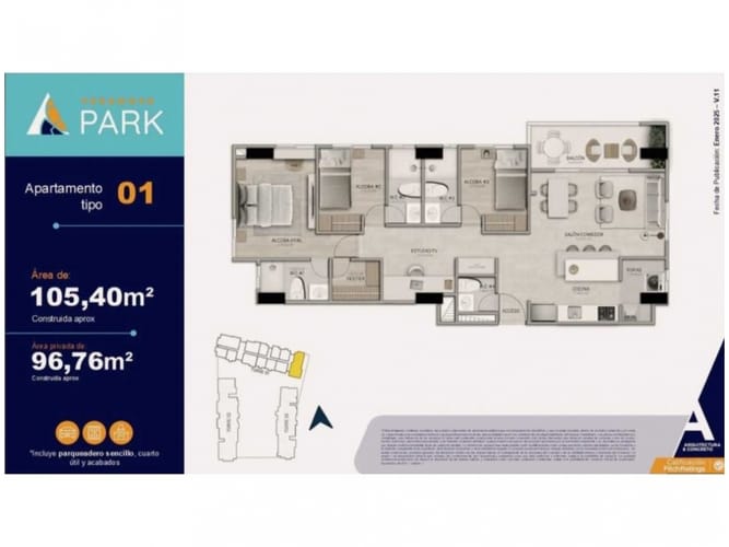 Apartamento de 3 alcobas en venta en Cristo Rey, Medellín, 105 m² · foto 4 de 19
