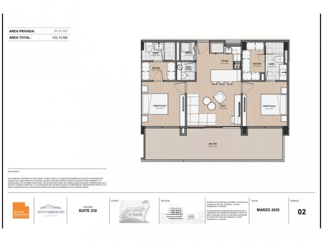 Apartamento de 2 alcobas en venta en Llano Grande, Rionegro, 103 m² · foto 8 de 9