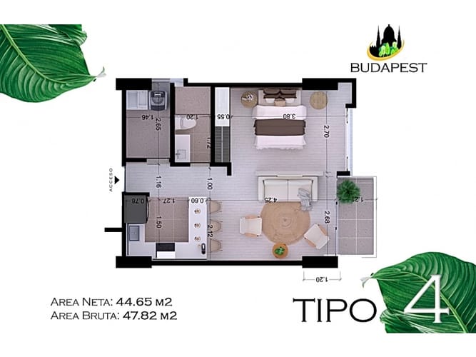 Apartaestudio en venta en El Trebol, Manizales, 45 m² · foto 2 de 4