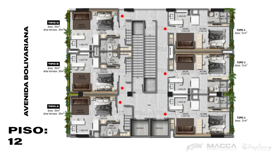 Apartaestudio en venta en Conquistadores, Medellín, 31 m² · foto 8 de 10