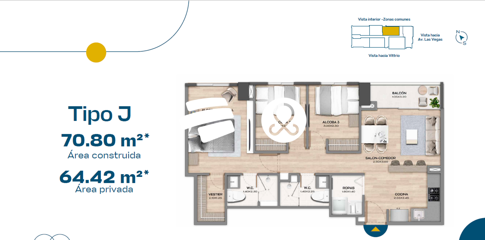 Apartamento en venta en Las Vegas, Envigado · foto 2 de 5