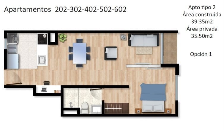 Apartamento en venta en Prado Veraniego, Bogotá, 39 m² · foto 12 de 13