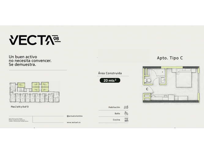 Apartaestudio en venta en Chico Norte, Bogotá, 20 m² · foto 13 de 21