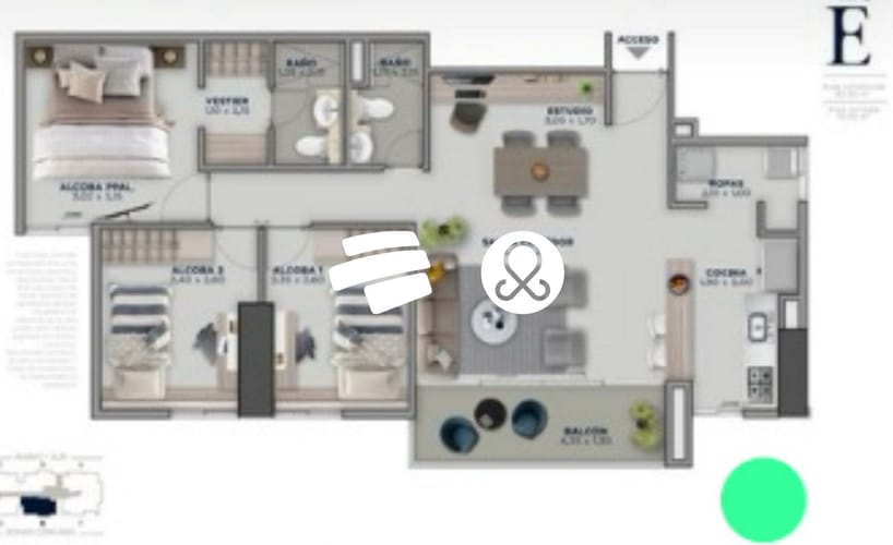 Apartamento de 3 alcobas en venta en Las Lomitas, Sabaneta, 83 m² · foto 12 de 12