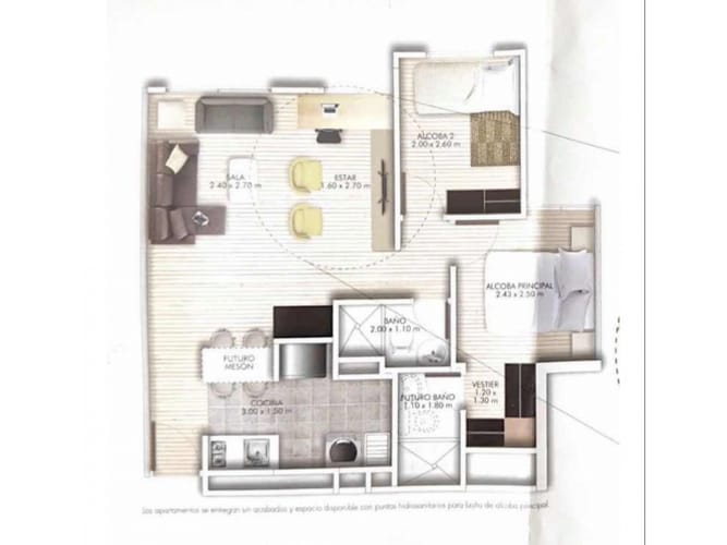Apartamento de 2 alcobas en venta en Sabaneta, Chía, 50 m² · foto 14 de 24