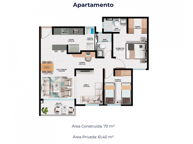 Apartamento de 2 alcobas en venta en Prados Del Norte, Cali, 70 m² · foto 23 de 23