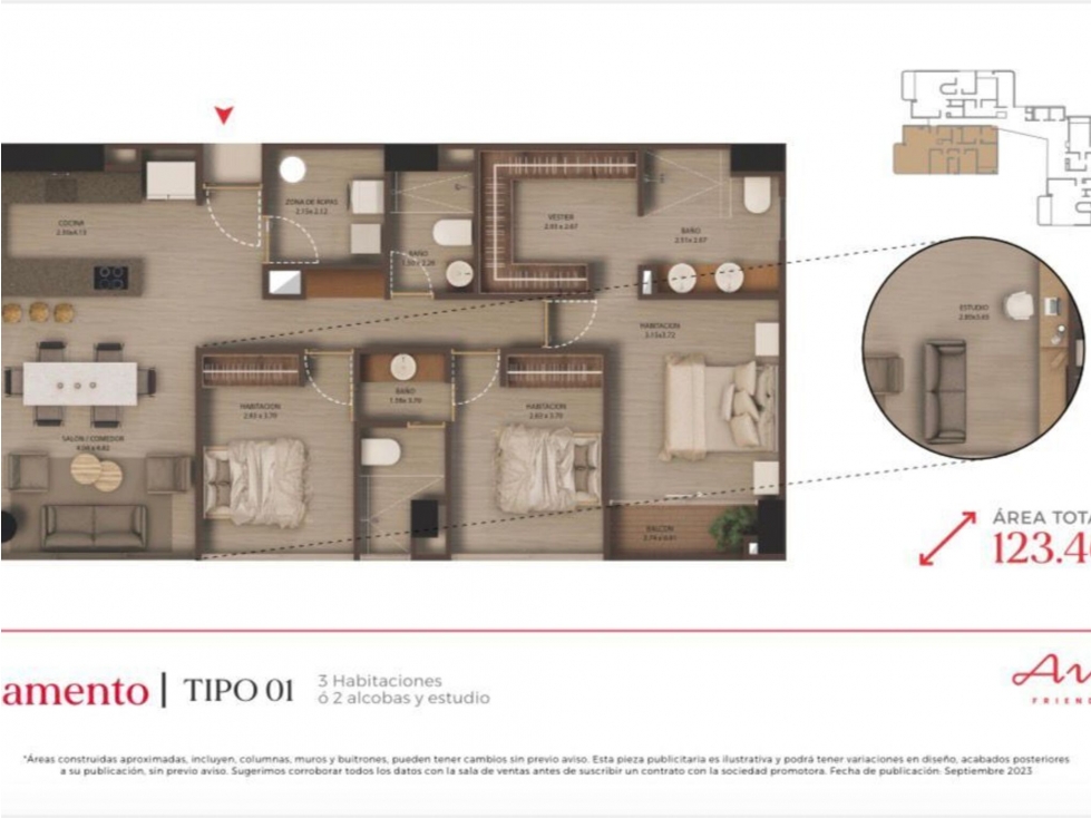 Apartamento en venta en Castropol, Medellín · foto 9 de 10