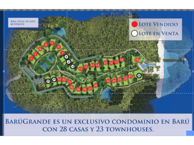 Lote en venta en Barú, Cartagena, 1247 m² · foto 2 de 3