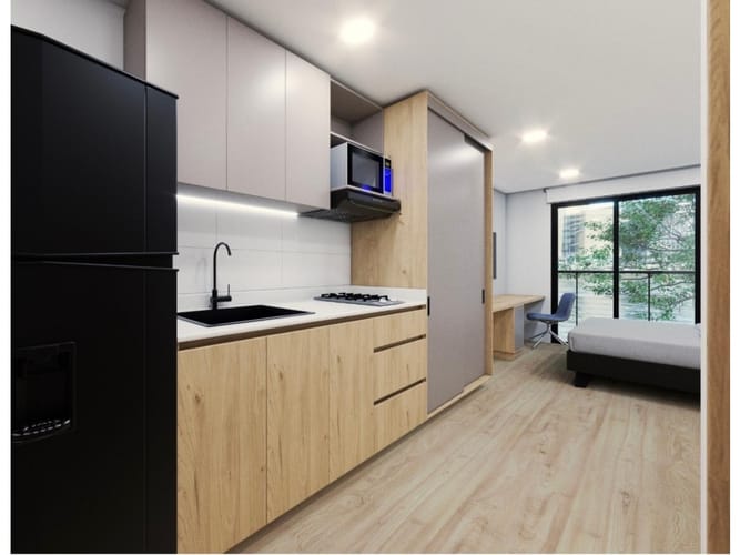 Apartaestudio en venta en Los Cedros, Bogotá, 23 m² · foto 5 de 8