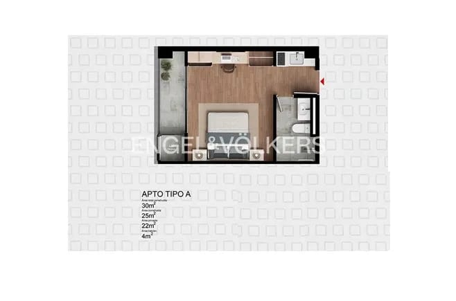 Apartamento de 1 alcoba en venta en El Poblado, Medellín, 25 m² · foto 5 de 5