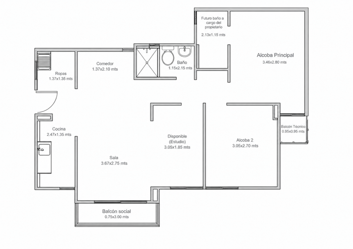 Apartamento de 2 alcobas en venta en Santa Marta, 64 m² · foto 2 de 15