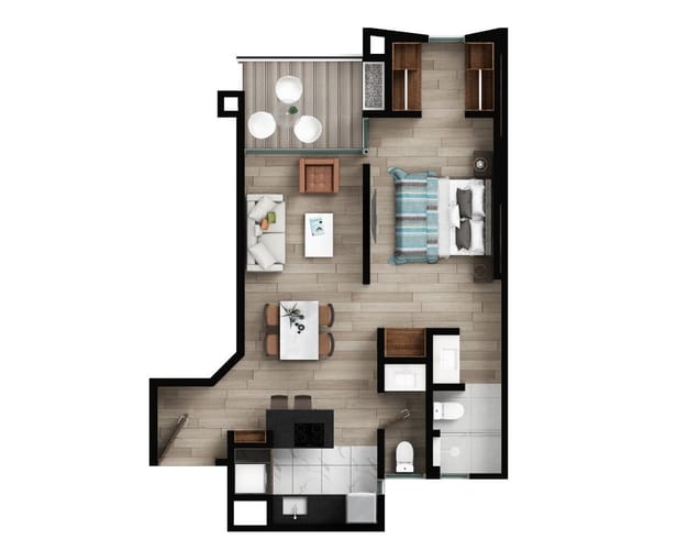 Apartamento de 1 alcoba en arriendo en Chico Norte, Bogotá, 56 m² · foto 9 de 12