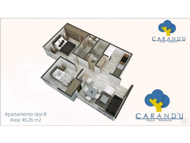 Apartamento de 2 alcobas en venta en Los Angeles, Ibagué, 46 m² · foto 16 de 21