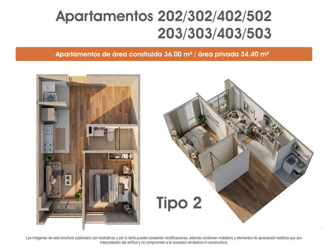 Apartamento de 1 alcoba en venta en La Estrada, Bogotá, 36 m² · foto 8 de 11